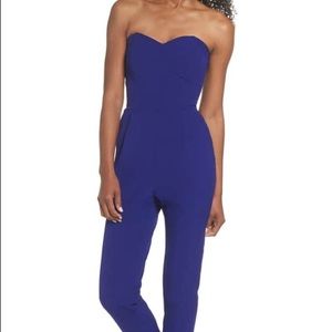 Adelyne Rae NWT Strapless Jumpsuit, Dark Cobalt